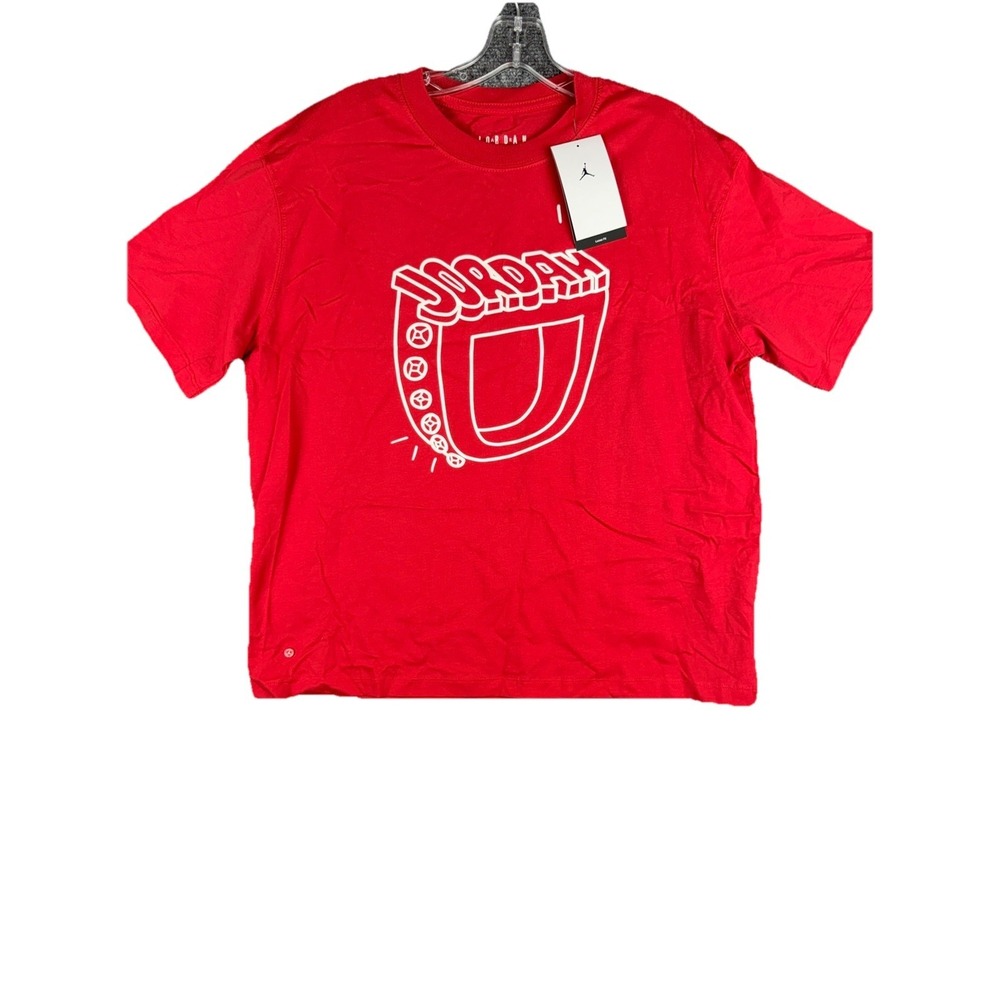 Nike Women's Air Jordan Flight Graphic Tee Red DQ4593-612 Size Medium NWT